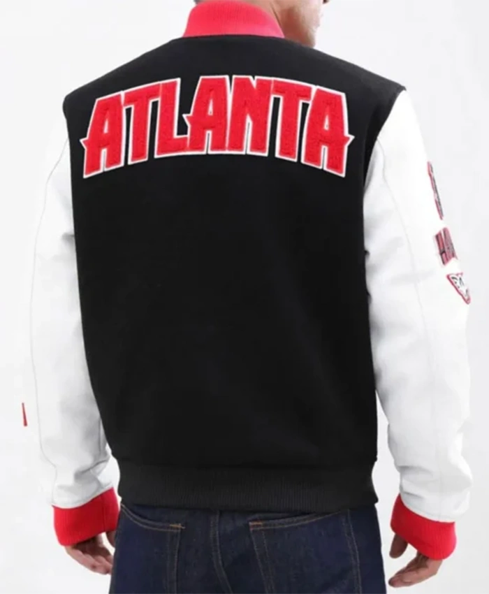 Buy Now Atlanta Hawks White And Black Varsity Jacket For Men And Women