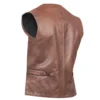 Buy Now Auden Brown Leather Vest For Men And Women