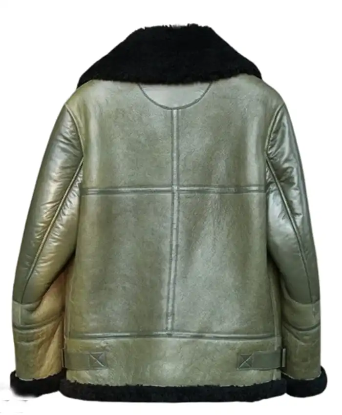 Buy Now B 3 Aviator Dark Green Leather Shearling Fur Jacket For Men And Women