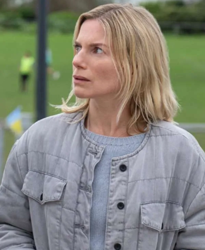 Buy Now Bad Sisters S02 Ursula Flynn Grey Quilted Jacket Sale
