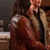 Buy Now Bailey Nune TV Series The Rookie Season 07 Jenna Dewan Brown Leather Biker Jacket For Unisex