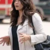 Buy Now Bailey Nune TV Series The Rookie Season 07 Jenna Dewan White Suede Leather Jacket For Unisex