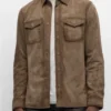 Buy Now Ben Gavin TV Series Beyond The Gates 2025 Derek Baldwin Brown Suede Shacket For Unisex