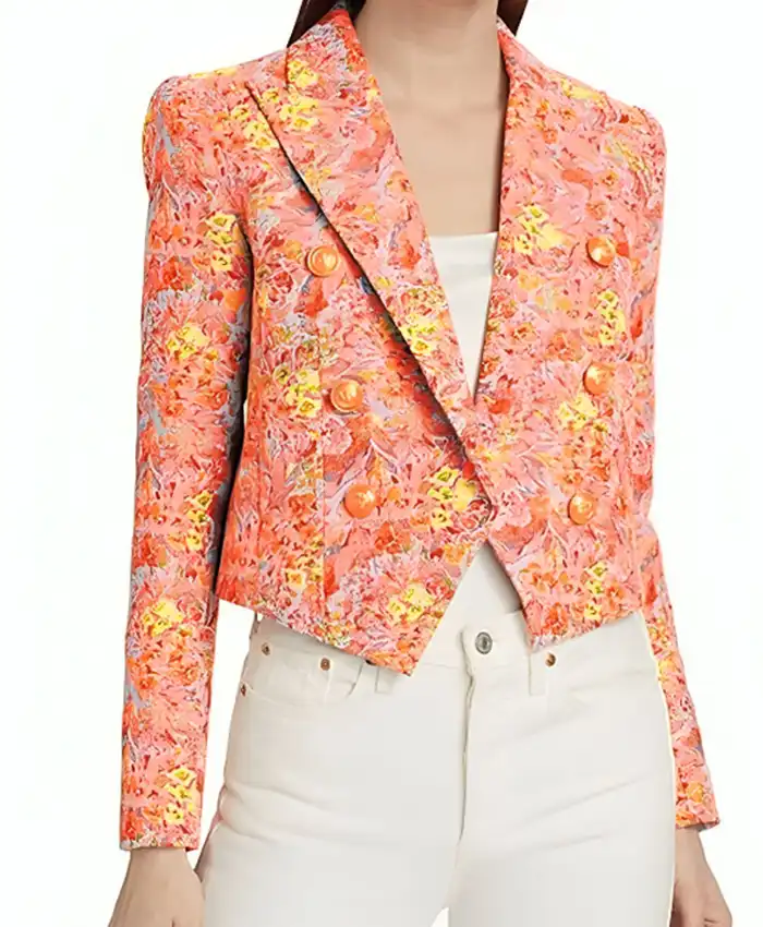 Buy Now Big Brother USA S026 Julie Chen Moonves Floral Crop Blazer For Sale
