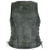 Buy Now Black Distressed Leather Vest For Men And Women