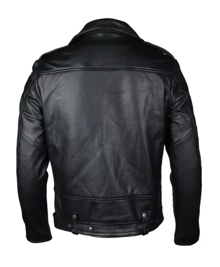 Alternative view of Black Genuine Leather Biker Jacket