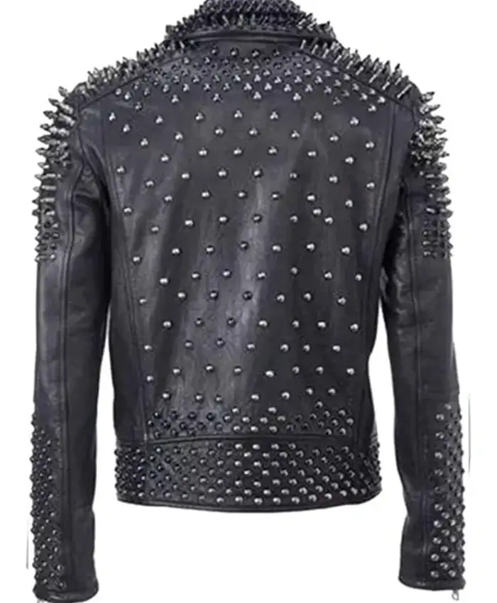 Alternative view of Black Punk Leather Spikes Studs Jacket