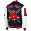 Buy Now Boston Red Sox Mash Up Navy Blue And White Varsity Jacket For Men And Women