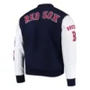 Buy Now Boston Red Sox Navy Blue And White Letterman Varsity Jacket For Unisex