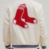 Buy Now Boston Red Sox Retro Classic Rib OFF White Varsity Jacket For Unisex