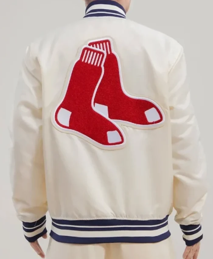 Buy Now Boston Red Sox Retro Classic Rib OFF White Varsity Jacket For Unisex