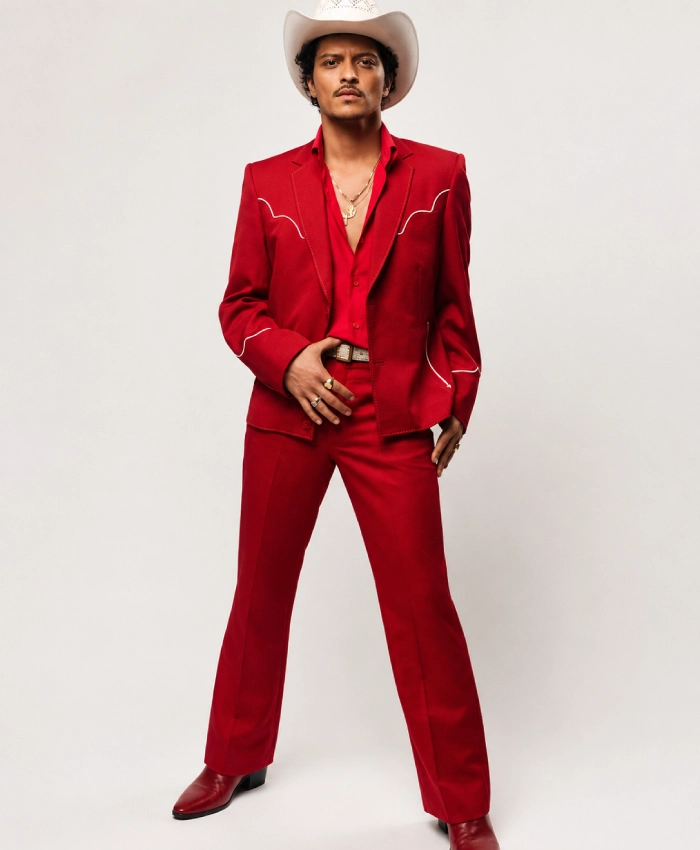 Buy Now Bruno Mars 2026 Risk It All Red Country Western Suit