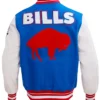 Buy Now Buffalo Bills Retro Royal Blue And White Letterman Varsity Jacket For Unisex
