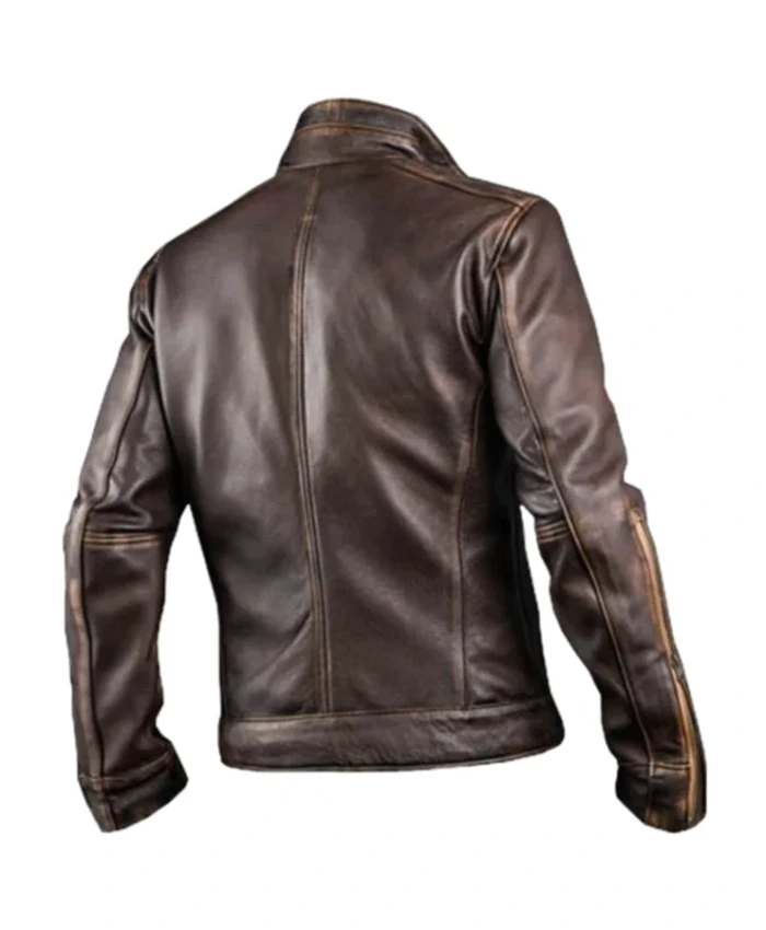Buy Now Cafe Racer Vintage Brown Leather Jacket For Men And Women