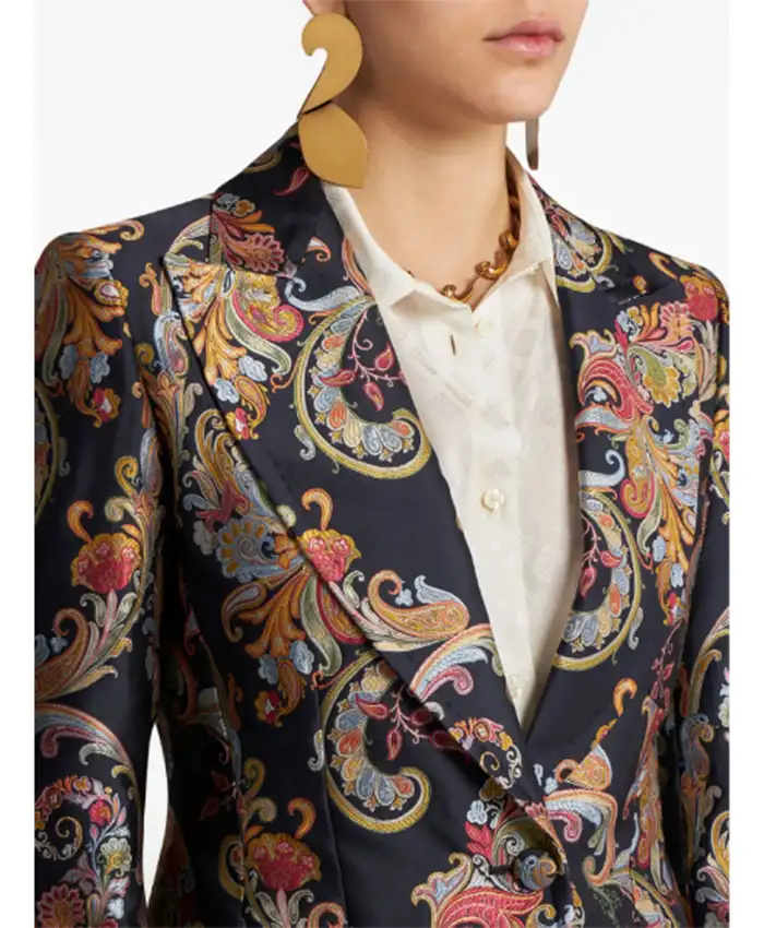 Elsbeth S02 Carrie Preston Paisley Jacquard Printed Blazer - Image 2
