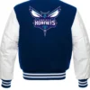 Buy Now Charlotte Hornets NBA Blue And White Varsity Jacket For Men And Women