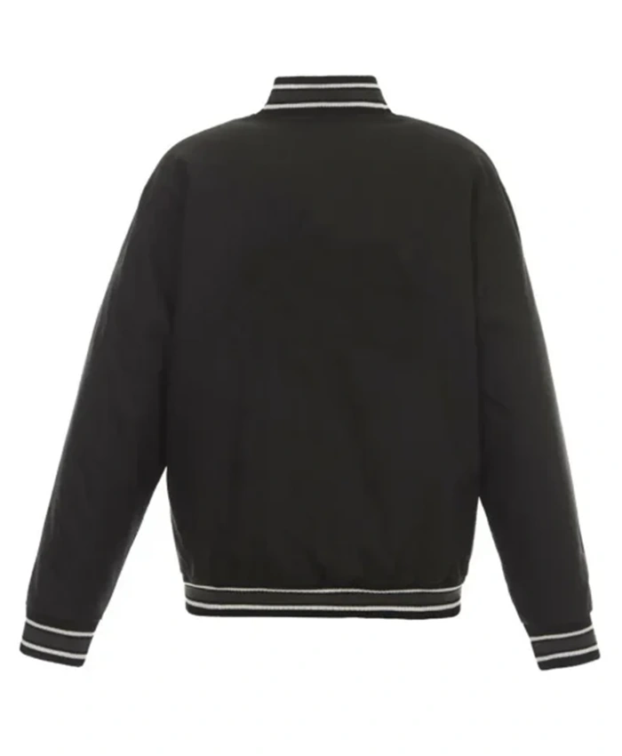 Buy Now Charlotte Hornets Poly Twill Black Varsity Jacket For Men And Women