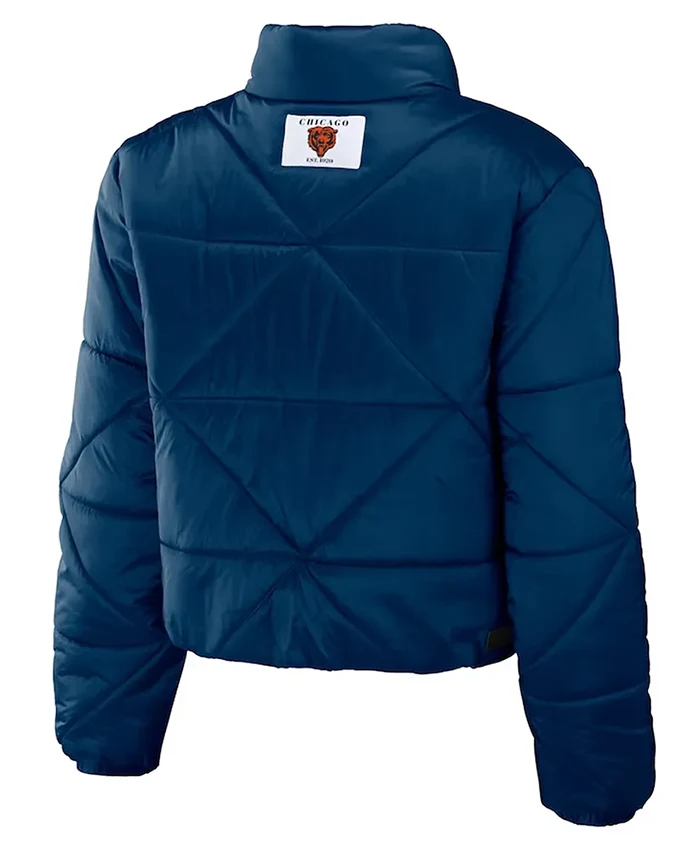 Buy Now Chicago Bears Blue Puffer Cropped Jacket For Men And Women