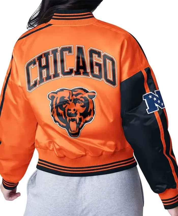 Buy Now Chicago Bears Zone Blitz Black And Orange Varsity Jacket For Unisex