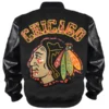 Buy Now Chicago Blackhawks Animal Patches Black Varsity Jacket For Unisex