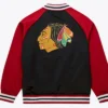 Buy Now Chicago Blackhawks Vintage Logo Red And Black Varsity Jacket For Unisex
