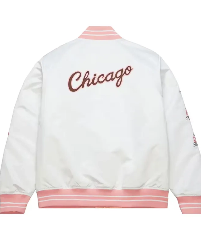 Buy Now Chicago Bulls Classic Neopolitan White Varsity Jacket For Men And Women