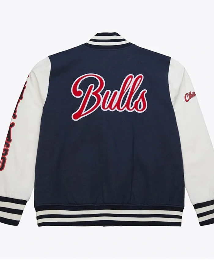Buy Now Chicago Bulls Navy And White Letterman Varsity Jacket For Men And Women