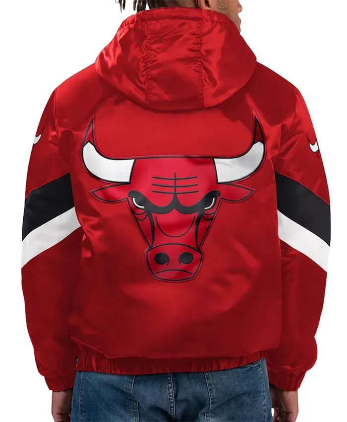 Buy Now Chicago Bulls Red Force Play Hooded Half Zip Jacket For Men And Women