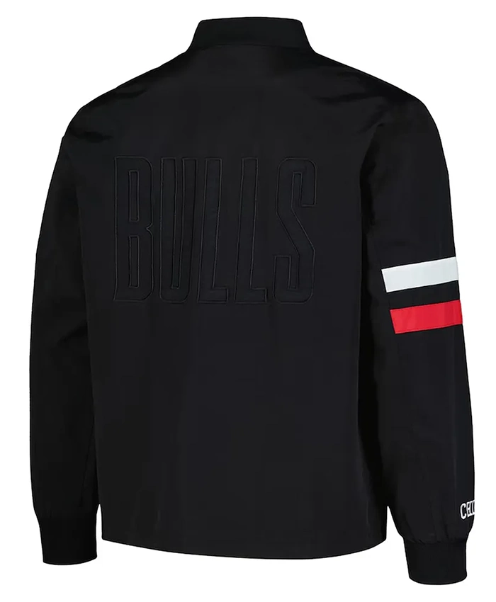 Buy Now Chicago Bulls Stitch Applique Black Bomber Jacket For Unisex