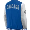 Buy Now Chicago Cubs Elements Elite Royal Blue And Grey Varsity Jacket For Unisex