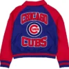 Buy Now Chicago Cubs Royal Blue And Red Throwback Varsity Jacket For Unisex