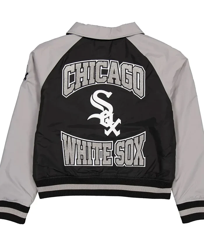 Buy Now Chicago White Sox Black And Grey Throwback Varsity Jacket For Unisex