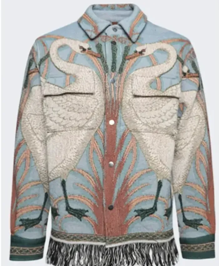 Buy Now Chris De La Rosa TV Series The Cleaning Lady Season 04 Sean Lew Swan Print Jacket For Unisex