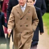 Buy Now Christmas Service 2024 King Charles Brown Wool Trench Coat For Unisex