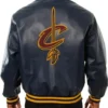 Buy Now Cleveland Cavaliers Cavs Navy Blue Varsity Leather Jacket For Men And Women