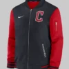 Buy Now Cleveland Guardians Dugout Black And Red Bomber Jacket For Unisex