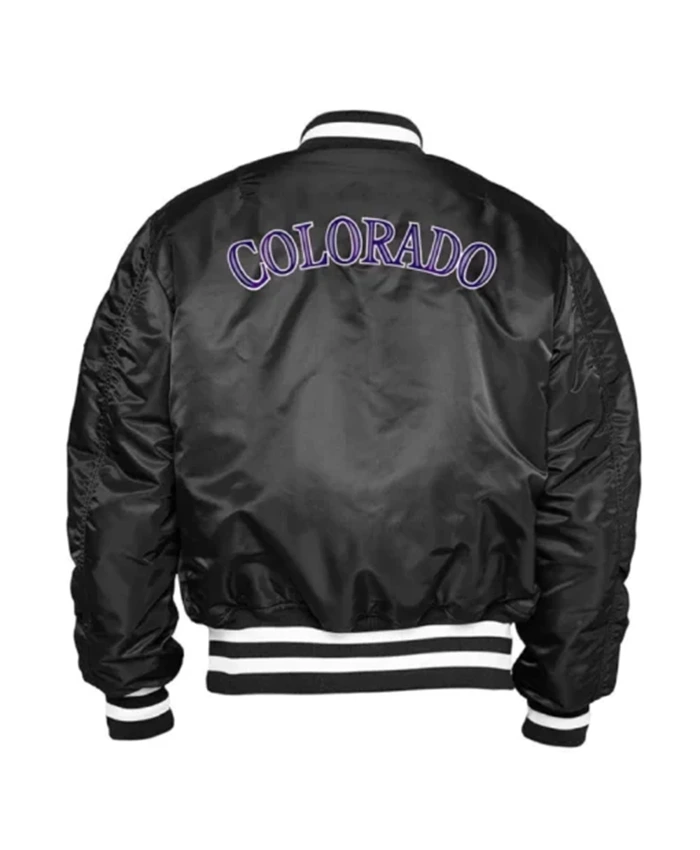 Alternative view of Colorado Rockies MA-1 Black Bomber Jacket