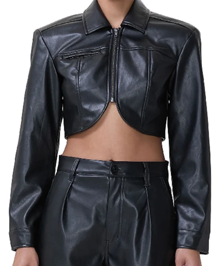 Buy Now Dana Leslie Thomas TV Series Beyond The Gates 2025 Trisha Mann Grant Black Cropped Leather Jacket For Unisex