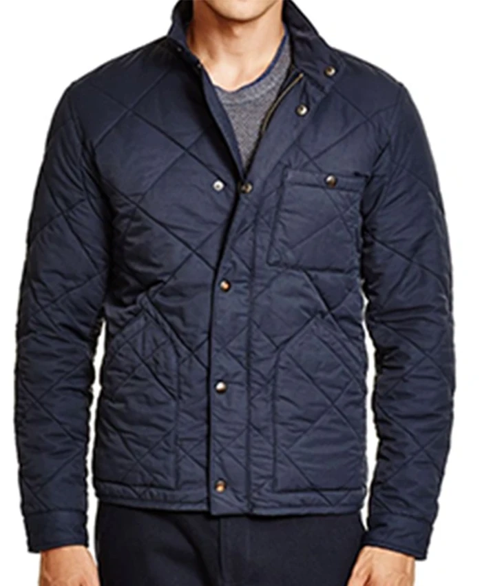 Buy Now David Giuntoli TV Series Grimm Season 04 Nick Burkhardt Navy Blue Quilted Jacket For Unisex