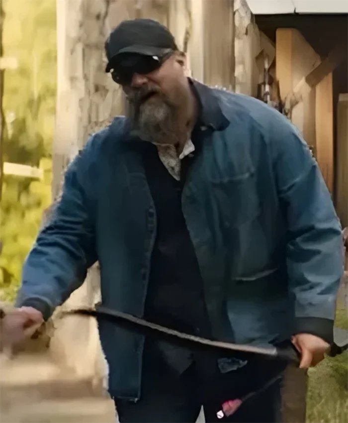 Alternative view of A Working Man 2025 David Harbour Blue Denim Jacket