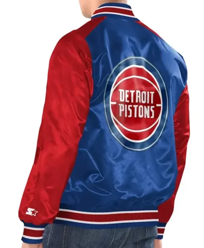 Buy Now Detroit Pistons Renegade Royal Blue And Red Varsity Jacket For Unisex