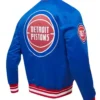 Buy Now Detroit Pistons Script Blue Varsity Jacket For Men And Women