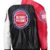 Buy Now Detroit Pistons Tricolor Remix Letterman Varsity Jacket For Men And Women
