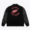 Buy Now Detroit Red Wings Black Out Team Logo Black Varsity Jacket For Men And Women