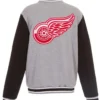 Buy Now Detroit Red Wings Grey And Black Varsity Jacket For Men And Women