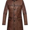Buy Now Distressed Brown Dwayne Johnson Red Notice Leather Coat For Men And Women