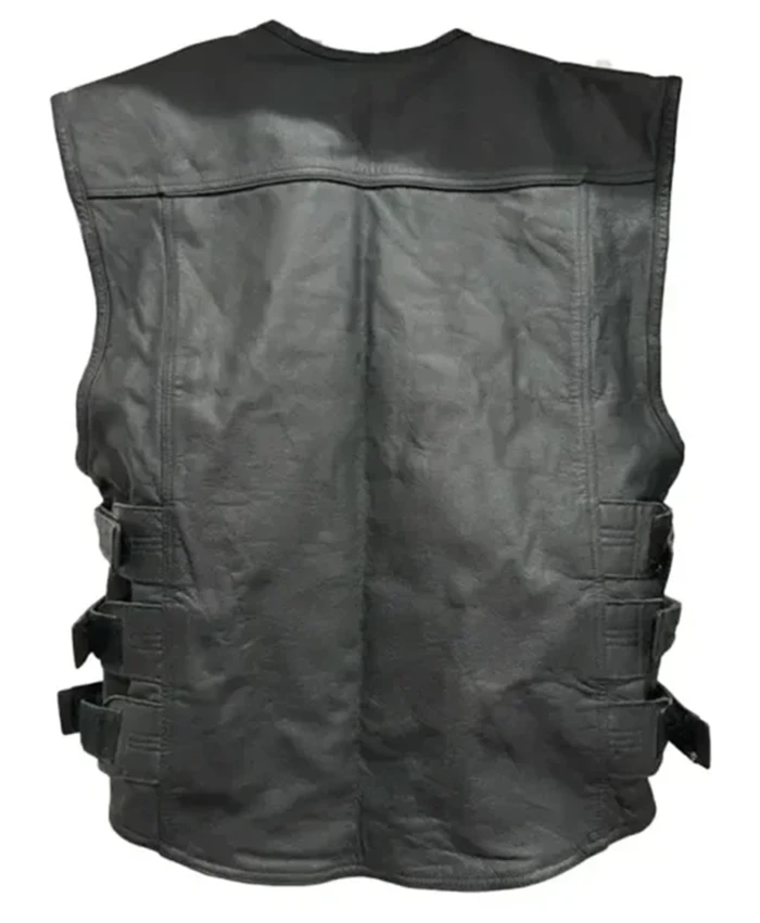 Dorm Street And Steel Anarchy Black Leather Vest - Image 3