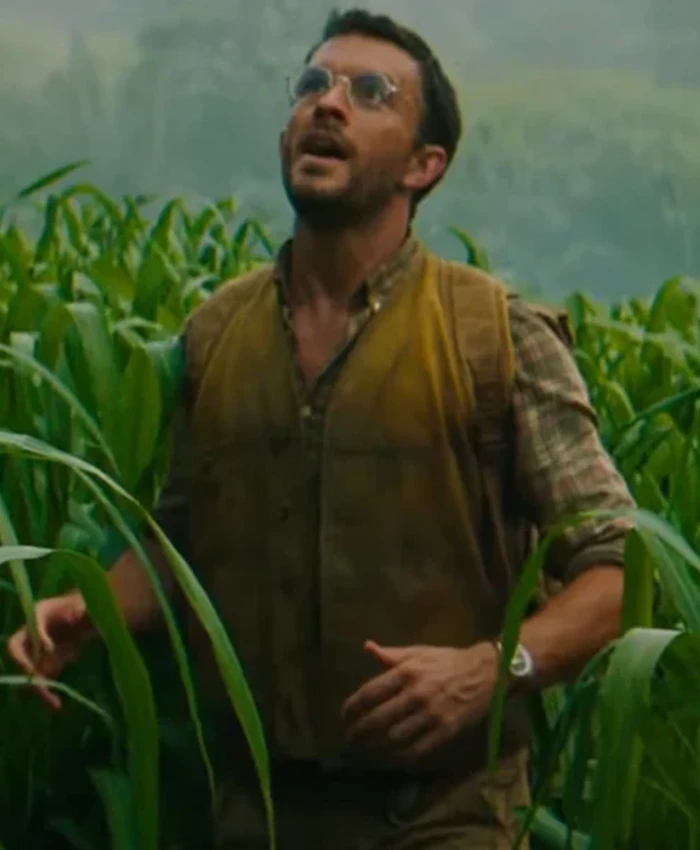 Buy Now Dr. Henry Loomis Movie Jurassic World Rebirth 2025 Jonathan Bailey Brown Cotton Vest For Unisex