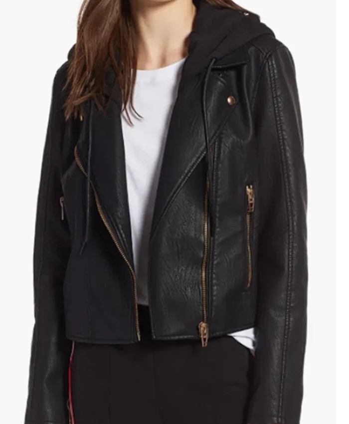 Buy Now Eden McCoy TV Series General Hospital 2025 Josslyn Jacks Black Leather Moto Jacket For Unisex