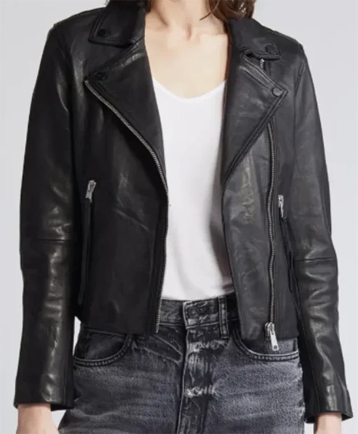 Buy Now Elia Cantu TV Series Days Of Our Lives 2025 Jada Hunter Black Biker Leather Jacket For Unisex
